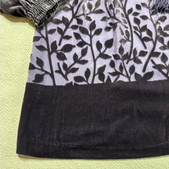 Sundance Burnout Velvet Leaf Purple Silk Blend Peasant Blouse Whimsy Top S - Picture 3 of 7